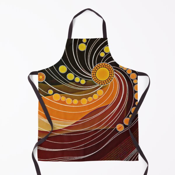 Item preview, Aboriginal Dot Painting Bedding Set Meeting Place Red Dark Brown designed and sold by AboriginalartVI.