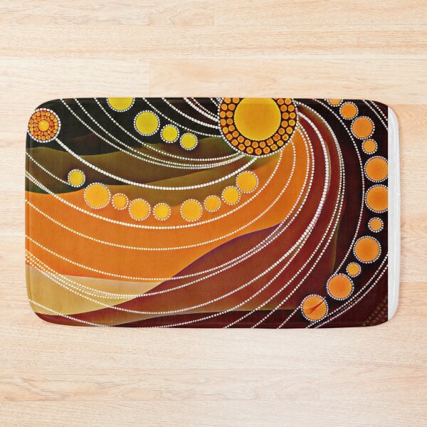 Item preview, Aboriginal Dot Painting Bedding Set Meeting Place Red Dark Brown designed and sold by AboriginalartVI.