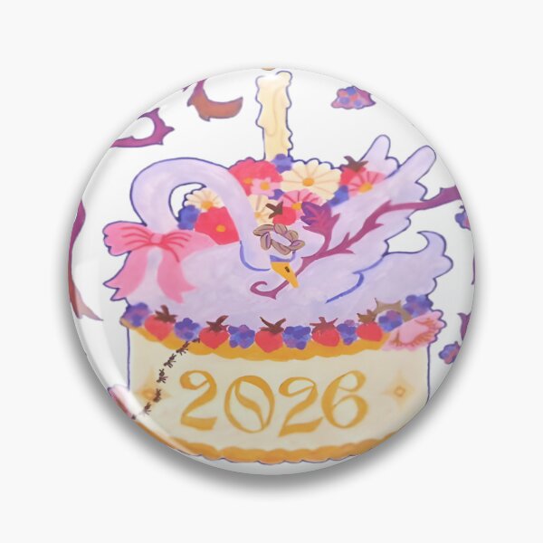 Item preview, Whimsical 2026 Festive Swan Cake Illustration designed and sold by fnsdjfnsidjdns.