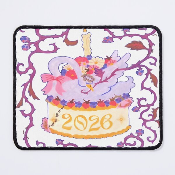 Item preview, Whimsical 2026 Festive Swan Cake Illustration designed and sold by fnsdjfnsidjdns.