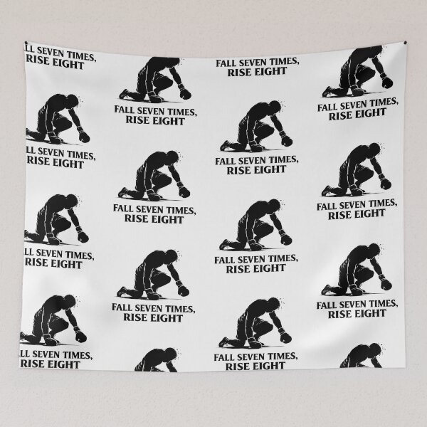 Item preview, Boxer Silhouette – “FALL SEVEN TIMES, RISE EIGHT” - Motivational Design designed and sold by Donsean22.