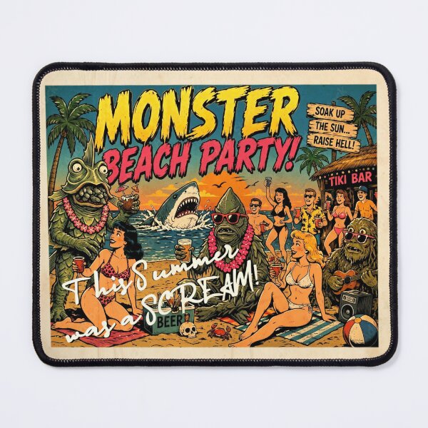Item preview, Monster Beach Party Postcard designed and sold by DynaMotionDesigns.