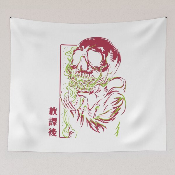 Item preview, Japanese Neon Demon Skull designed and sold by Rogue Heart Collective™.