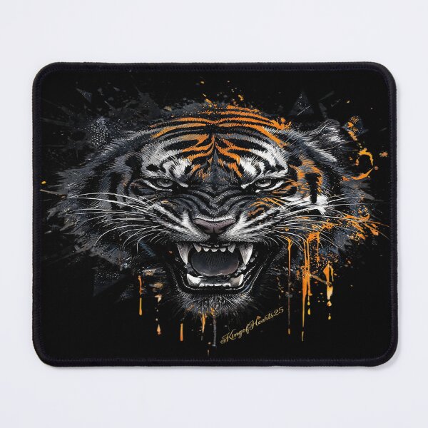 Item preview, Snarling Tiger Fangs Ink Splatter Art designed and sold by KingofHearts25.