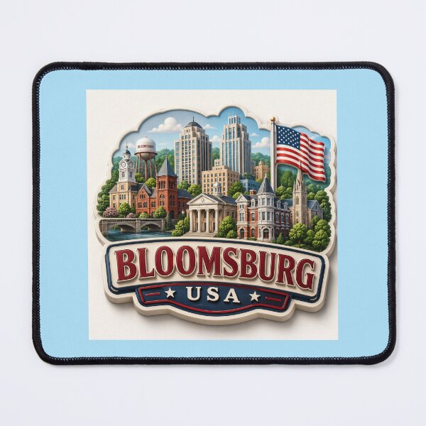 Item preview, Charming 3D Skyline Label Label Text BLOOMSBURG USA ?? designed and sold by PaintMeWorld.