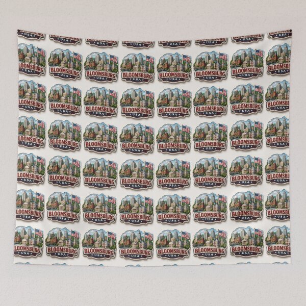 Item preview, Charming 3D Skyline Label  Label Text BLOOMSBURG USA ??  designed and sold by PaintMeWorld.