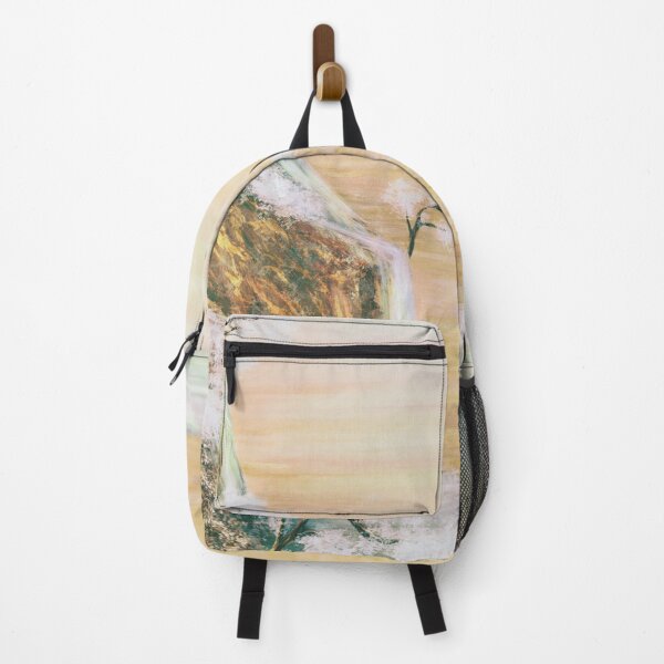 Item preview, Mountain waterfall, river, orange sky designed and sold by Witseart.