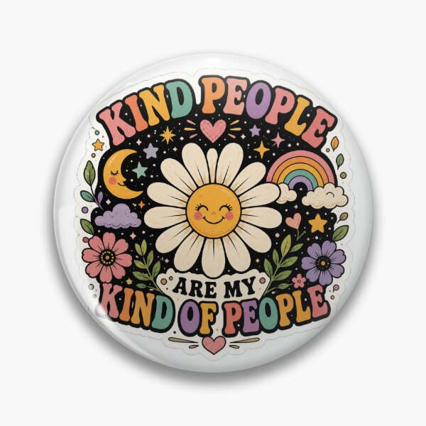 Item preview, Kind People Are My Kind of People Retro Sticker designed and sold by ModernMoodCo.