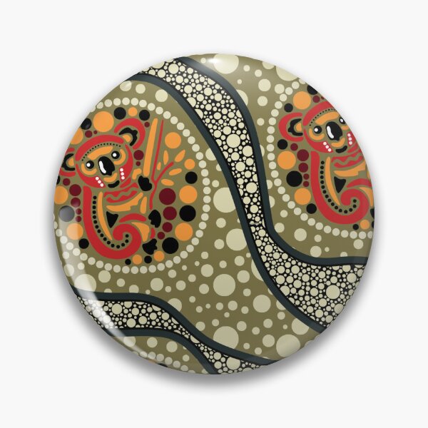 Item preview, Aboriginal Dot Painting Bedding Set Koala Olive Green designed and sold by AboriginalartVI.