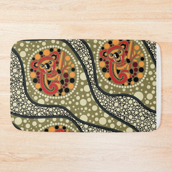 Item preview, Aboriginal Dot Painting Bedding Set Koala Olive Green designed and sold by AboriginalartVI.