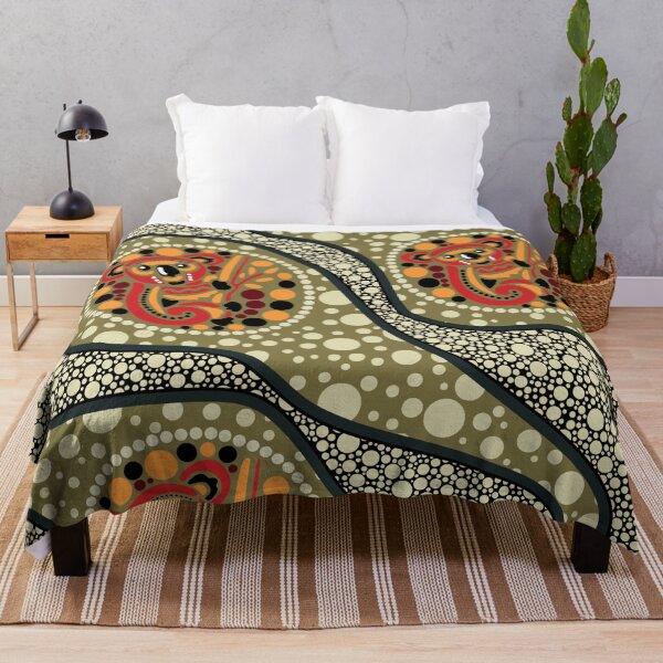 Item preview, Aboriginal Dot Painting Bedding Set Koala Olive Green designed and sold by AboriginalartVI.