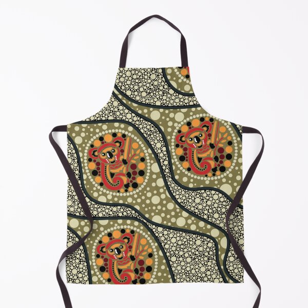 Item preview, Aboriginal Dot Painting Bedding Set Koala Olive Green designed and sold by AboriginalartVI.