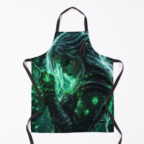 Item preview, Dark Elf Emerald Sorceress | Arcane Moonlit Fantasy Art designed and sold by DrakariArt.