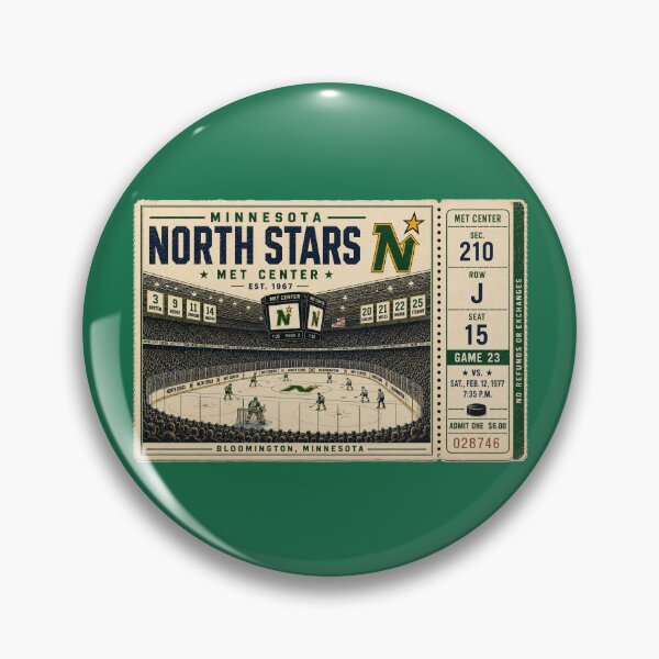 Item preview, Minnesota North Stars Vintage Hockey Ticket, Met Center Retro Arena Art, Bloomington Minnesota NHL Nostalgia designed and sold by GhostDawgs.