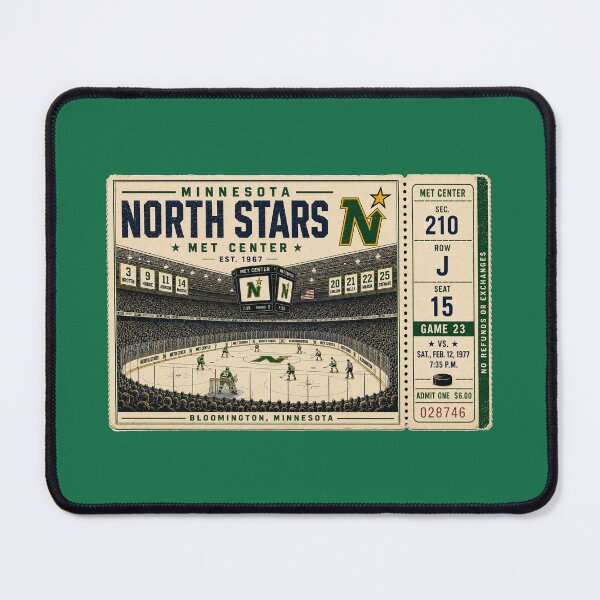 Item preview, Minnesota North Stars Vintage Hockey Ticket, Met Center Retro Arena Art, Bloomington Minnesota NHL Nostalgia designed and sold by GhostDawgs.