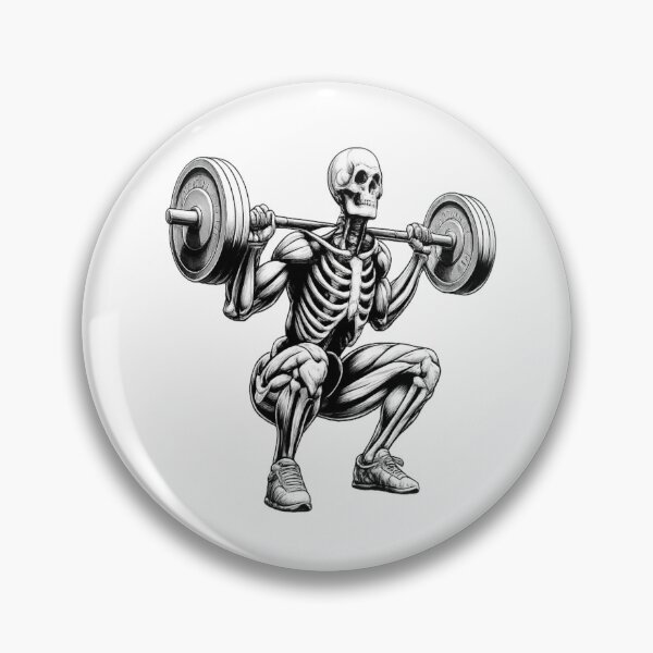 Item preview, Skeleton Leg Day Gym Workout Design | Gothic Fitness Squat Illustration designed and sold by ArcadeLens Studio.
