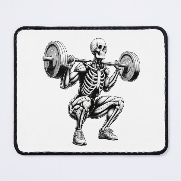 Item preview, Skeleton Leg Day Gym Workout Design | Gothic Fitness Squat Illustration designed and sold by ArcadeLens Studio.