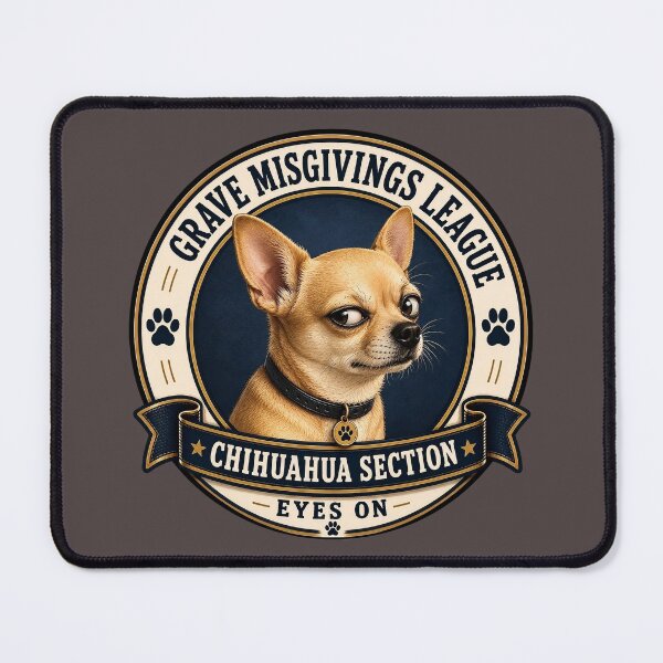 Item preview, Grave Misgivings League - Chihuahua Section - Eyes On / Funny Chihuahua Side Eye Badge Logo  designed and sold by Halejo68.