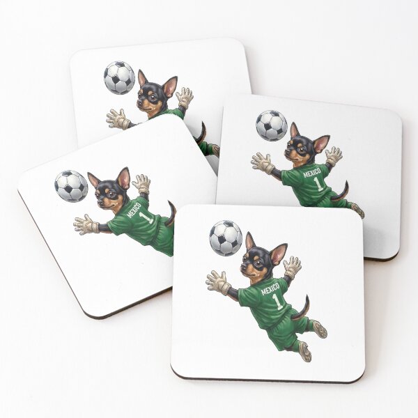 Item preview, Soccer Goalkeeper Chihuahua Mexico (Black/Tan) designed and sold by LightPaintress.