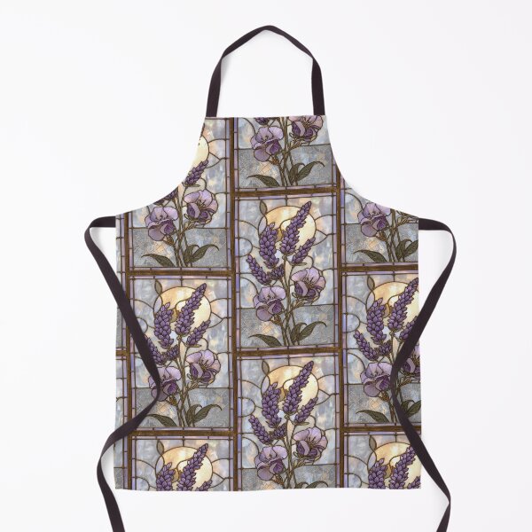 Item preview, Elegant Pearl Lavender Floral Stained Glass designed and sold by BriSher.