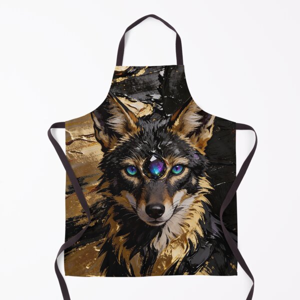 Item preview, Sapphirus Chakra — Mystical Gold and Obsidian Fox Portrait designed and sold by IsabellaBorduasArt.