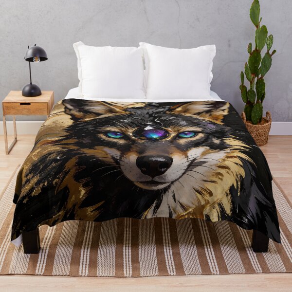 Item preview, Sapphirus Chakra — Mystical Gold and Obsidian Fox Portrait designed and sold by IsabellaBorduasArt.