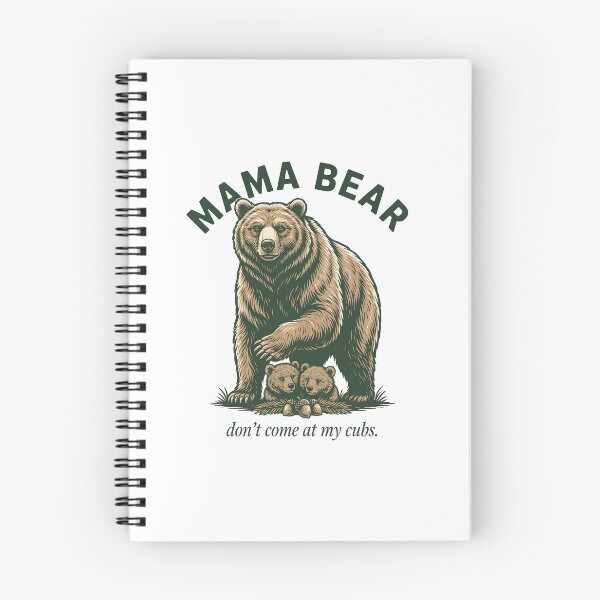 Item preview, Retro Mama Bear Protect Your Cubs Forest Illustration designed and sold by Enea Kelo.