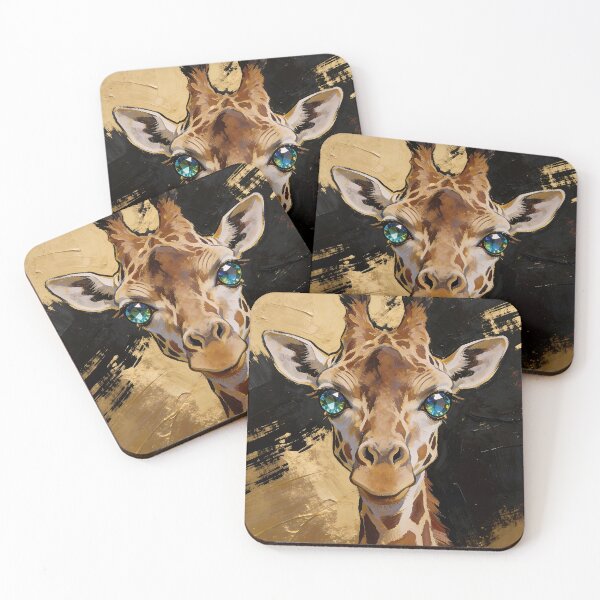 Item preview, Masai Emerald — Majestic Giraffe and Gold Portrait designed and sold by IsabellaBorduasArt.