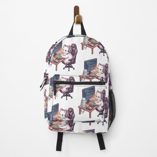 Item preview, Cozy Coding Kitten - Kawaii Developer Gamer designed and sold by LogicLoop.