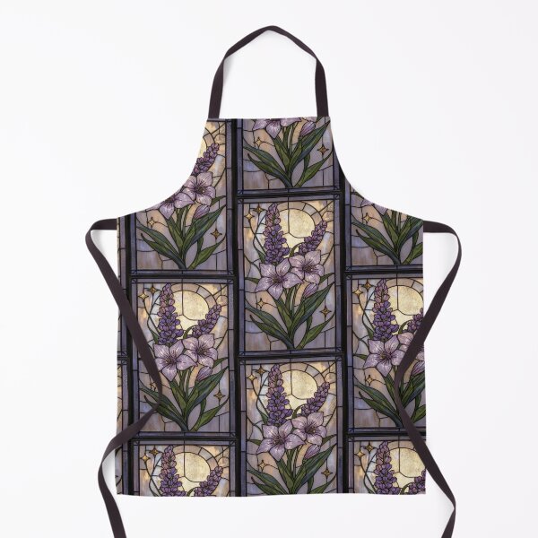 Item preview, Elegant Pearl Lavender Floral Stained Glass designed and sold by BriSher.