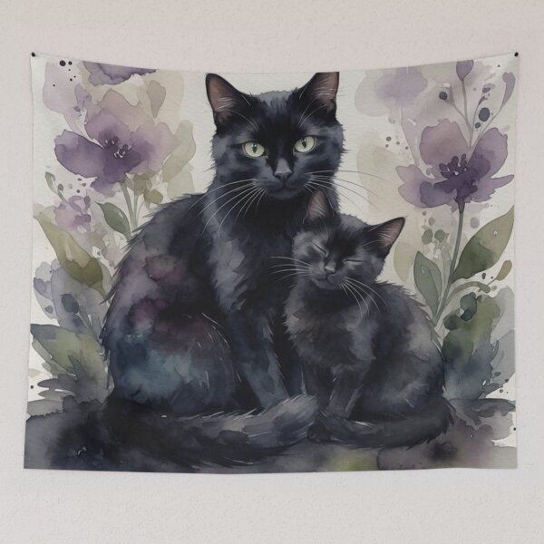 Item preview, Certified Cat Mom Black Cats Watercolor Art designed and sold by Pioneer Spirit Market.