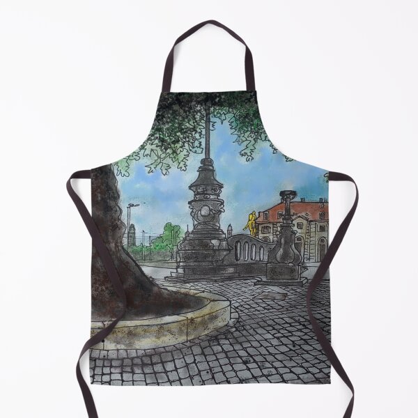 Artikelvorschau, Hauptstraße mit Goldenem Reiter – Dresden Urban Sketch in Ink & Acrylic entworfen und verkauft von UMA Urban Sketch.