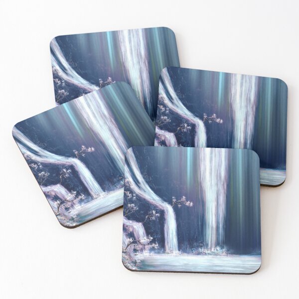 Item preview, Mountain waterfall inside a dull cave designed and sold by Witseart.