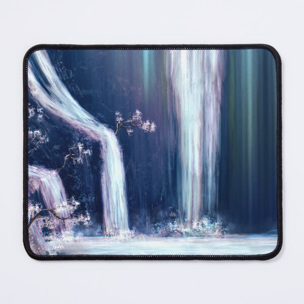 Item preview, Mountain waterfall inside a dull cave designed and sold by Witseart.
