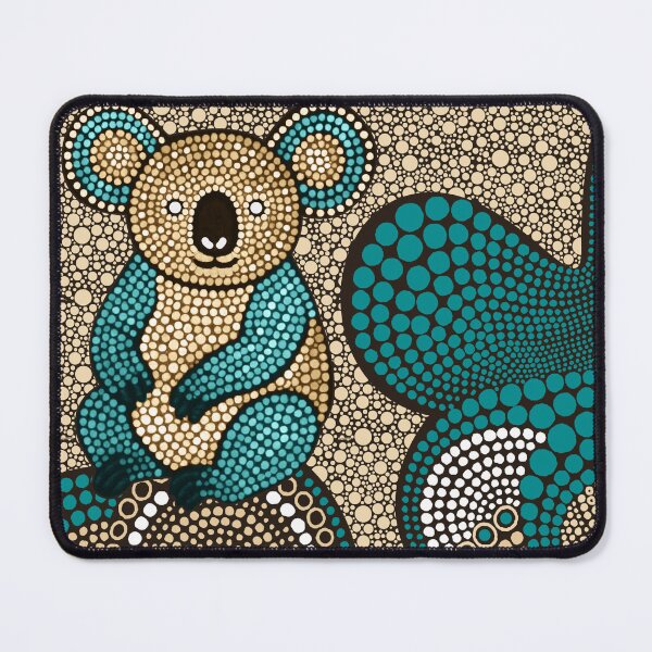 Item preview, Aboriginal Dot Painting Bedding Set Koala Dot Art Sand Teal designed and sold by AboriginalartVI.