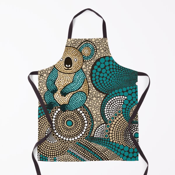 Item preview, Aboriginal Dot Painting Bedding Set Koala Dot Art Sand Teal designed and sold by AboriginalartVI.