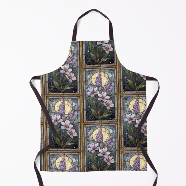 Item preview, Elegant Pearl Lavender Floral Stained Glass designed and sold by BriSher.