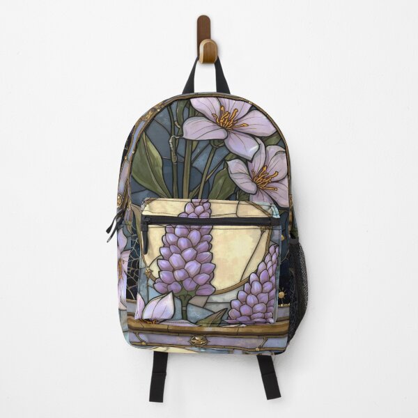 Item preview, Elegant Pearl Lavender Floral Stained Glass designed and sold by BriSher.