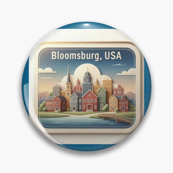 Item preview, Bloomsburg USA Charming 3D Skyline Label  Label  designed and sold by PaintMeWorld.
