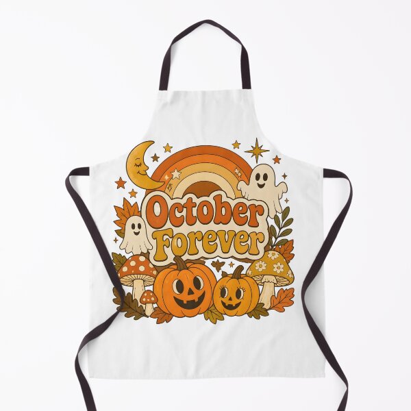 Item preview, October Forever – Cute Retro Halloween Ghost & Pumpkin Autumn Design designed and sold by ColorClouds.