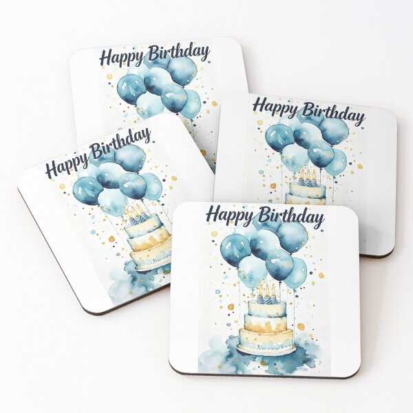 Item preview, Happy birthday with balloons and cake  designed and sold by carlsmart1.