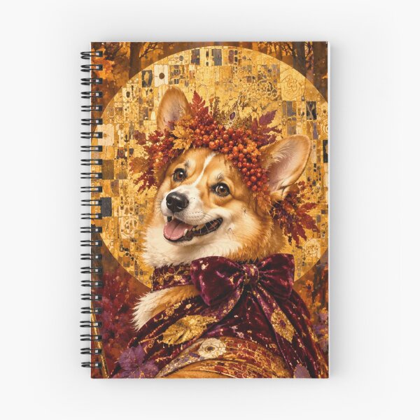 Item preview, Her Majesty Autumn Corgi - Royal Portrait in the style of Gustav Klimt designed and sold by Natalia-Vlad.