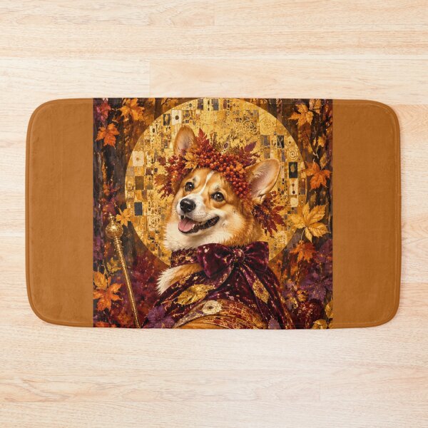 Item preview, Her Majesty Autumn Corgi - Royal Portrait in the style of Gustav Klimt designed and sold by Natalia-Vlad.