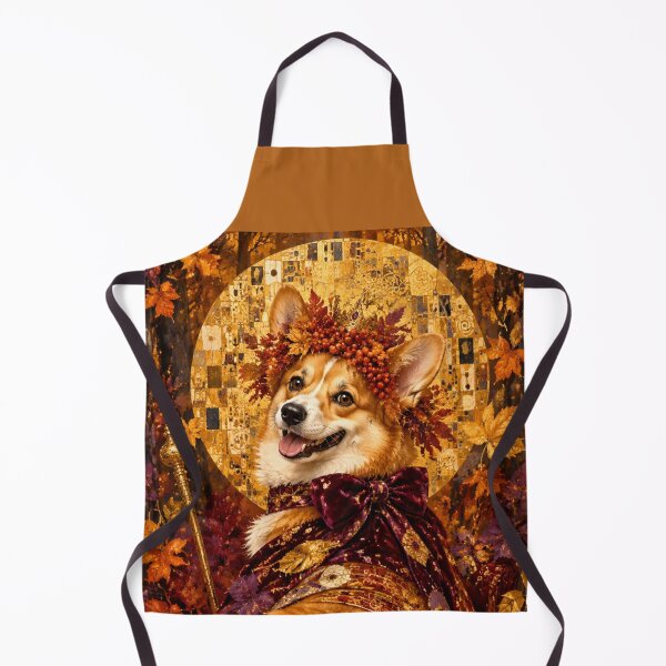 Item preview, Her Majesty Autumn Corgi - Royal Portrait in the style of Gustav Klimt designed and sold by Natalia-Vlad.