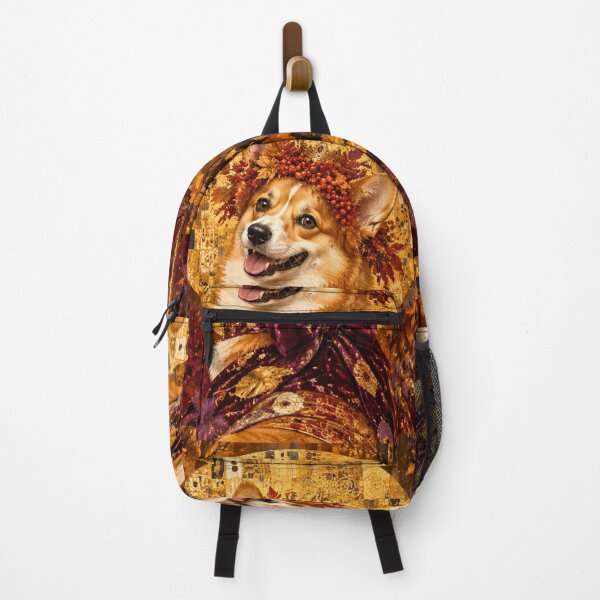 Item preview, Her Majesty Autumn Corgi - Royal Portrait in the style of Gustav Klimt designed and sold by Natalia-Vlad.