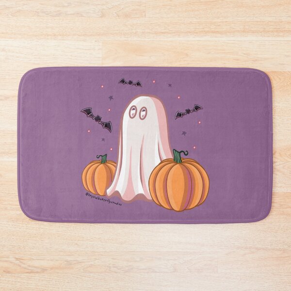 Item preview, Bat-gazing Ghost and Pumpkins designed and sold by KrystalBStudios.