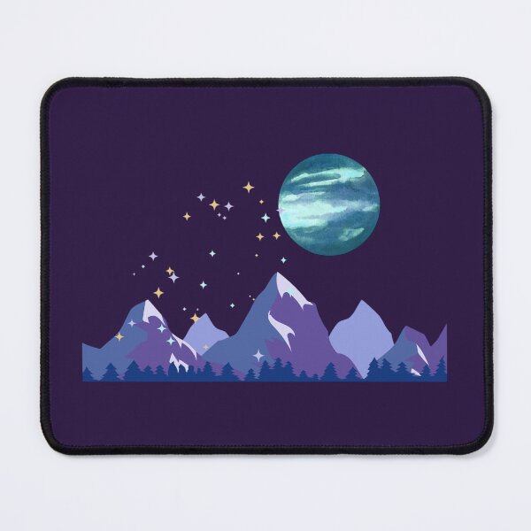 Item preview, Mountain Landscape Moon Stars Stickers Prints Posters Wall Art Magnet Home Coffee Cup Decoration TShirt Stationary Notebook Magnet Hat Kitchen Work School Office Redbubble Shop designed and sold by Saritas Boutique Shop.