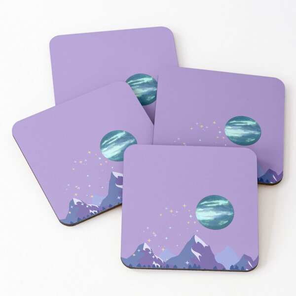 Item preview, Mountain Landscape Moon Stars Stickers Prints Posters Wall Art Magnet Home Coffee Cup Decoration TShirt Stationary Notebook Magnet Hat Kitchen Work School Office Redbubble Shop designed and sold by Saritas Boutique Shop.