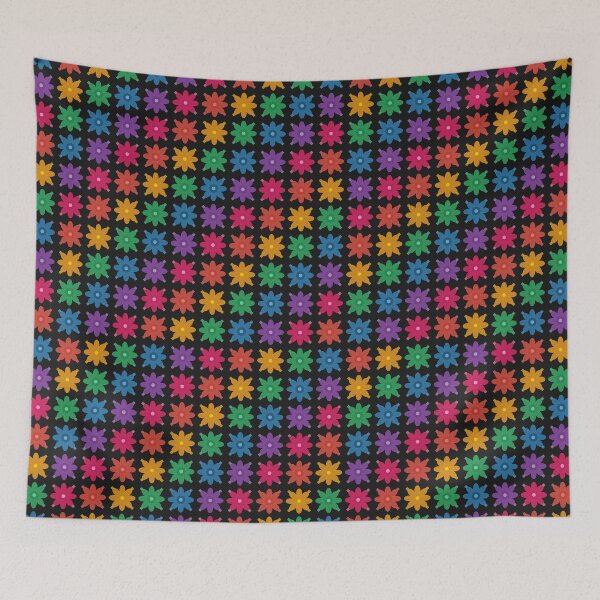 Item preview, Mosaic Flowers Generative Art Print designed and sold by VeluxCreative.