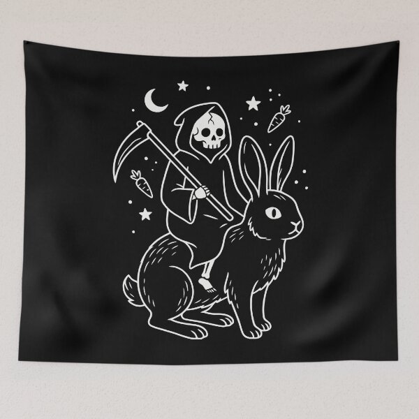 Item preview, Cute Grim Reaper Riding Rabbit Goth Easter Pastel Goth designed and sold by Amir Faysal.